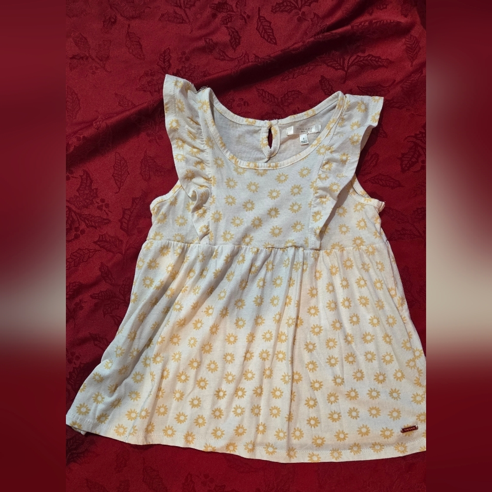 Yellow Sunflower Print Dress